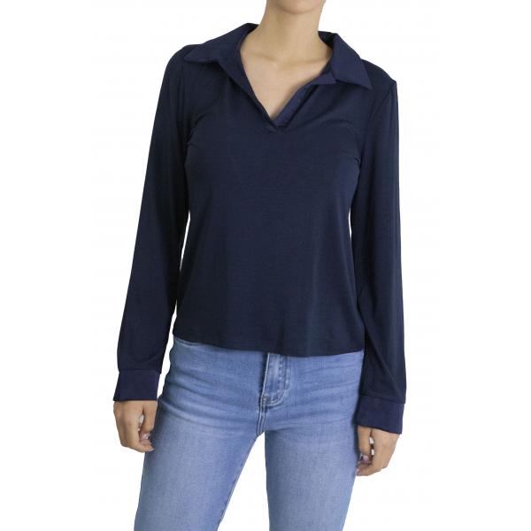 Maglia in viscosa con colletto 
